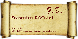 Francsics Dániel névjegykártya